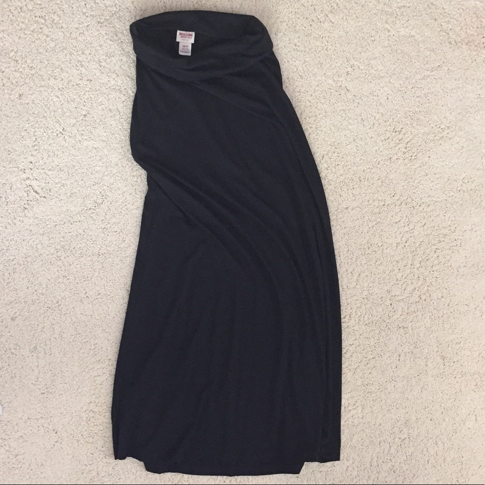 Black jersey knit maxi skirt
